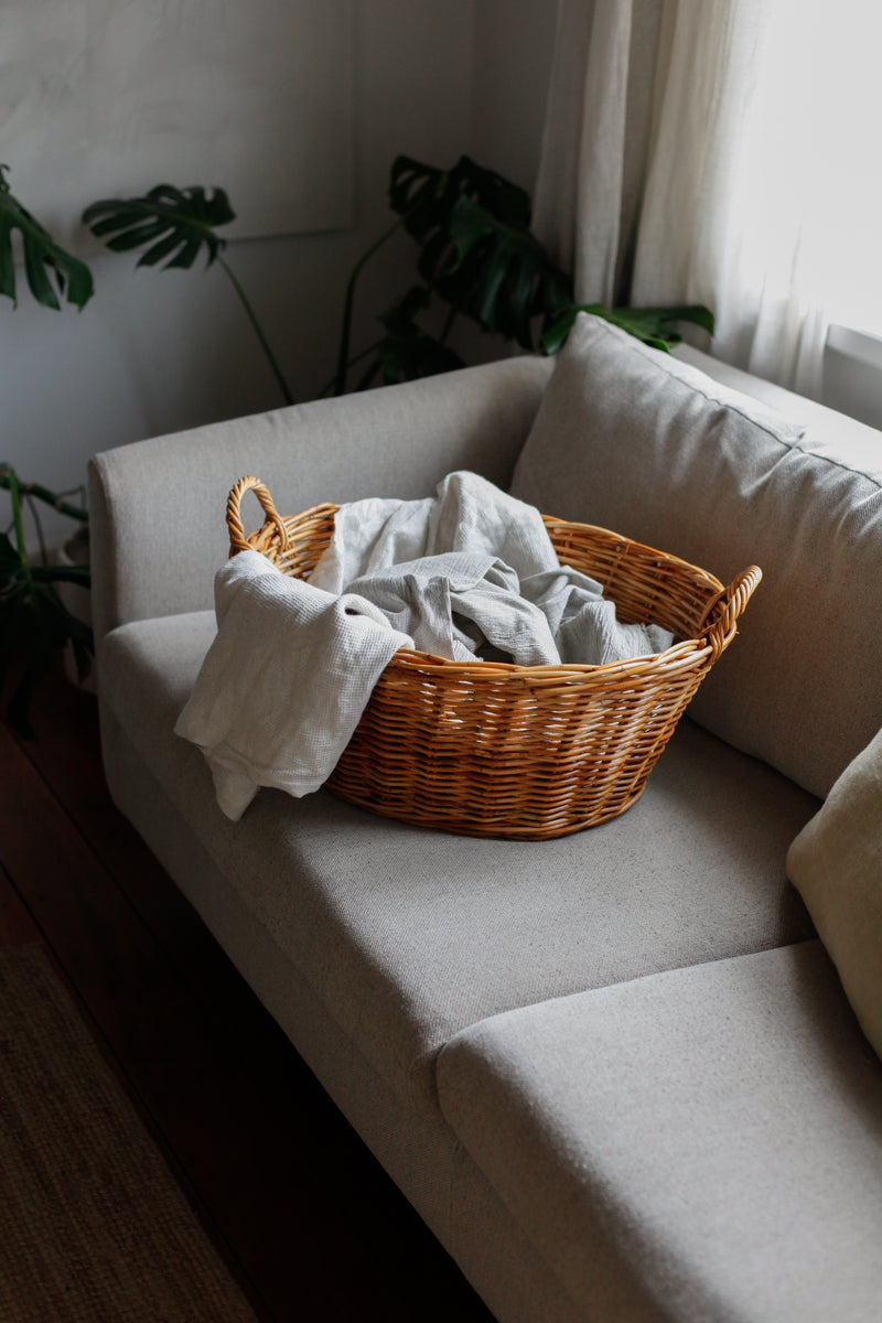Cane Laundry Basket Honey Blackbird Goods