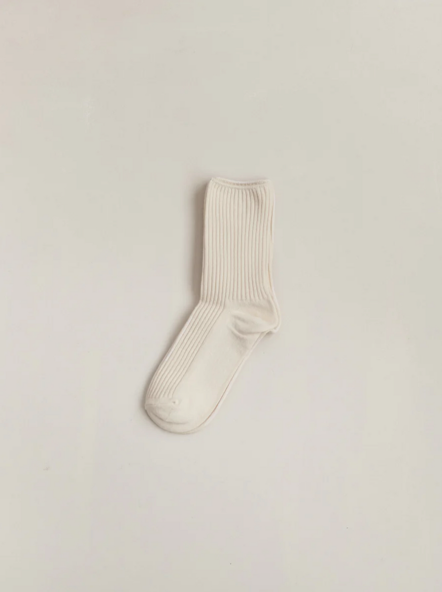 Cotton Ribbed Socks | Buttercream – Blackbird Goods